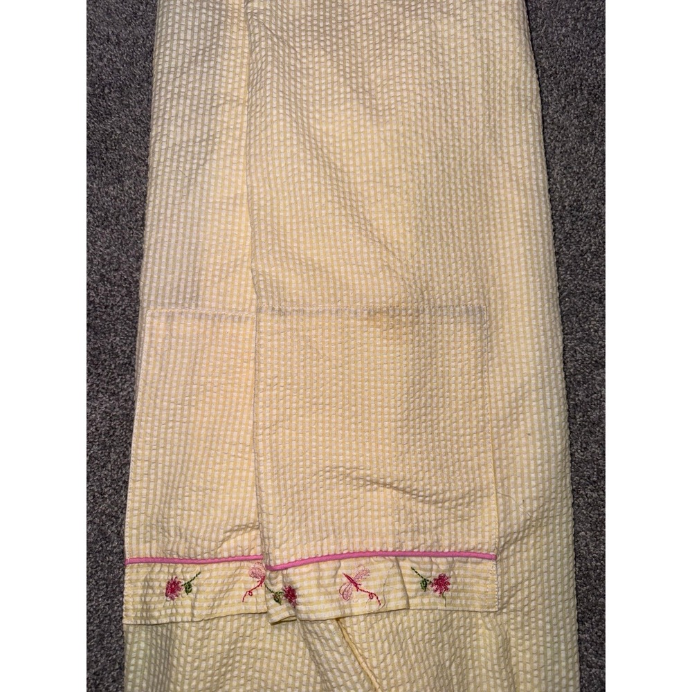 Secret Treasures Women's Yellow Seersucker Embroidered Floral Nightgown - Medium - Picture 11 of 12